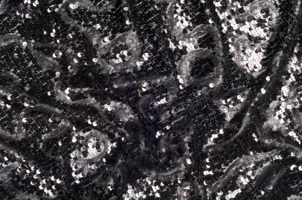istock The texture of the fabric is black with sequins 845605846