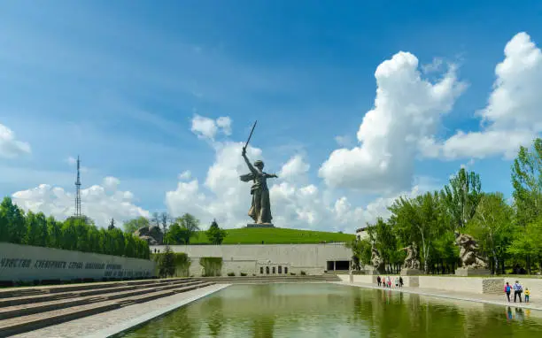 Motherland monument in Stalingrad. February 23, May 9, Victory Day