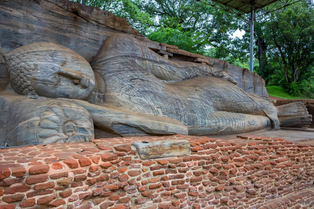 istock The reclining image of Buddha in Gal Vihara 845608600