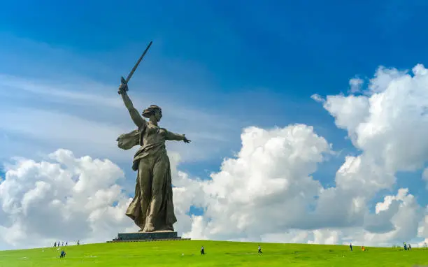 Motherland monument in Stalingrad. February 23, May 9, Victory Day