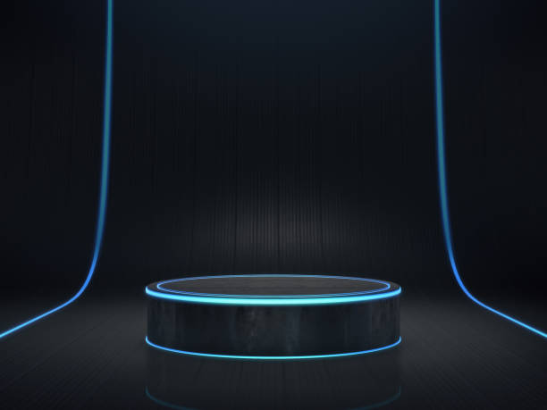 istock Pedestal for display,product stand with light glow. 845608632