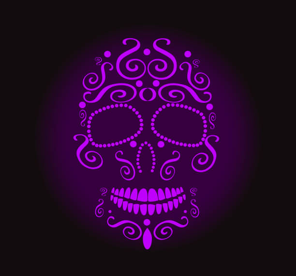 totenkopf-symbol hintergrund abstrakt - scroll shape frame skull decoration stock-grafiken, -clipart, -cartoons und -symbole