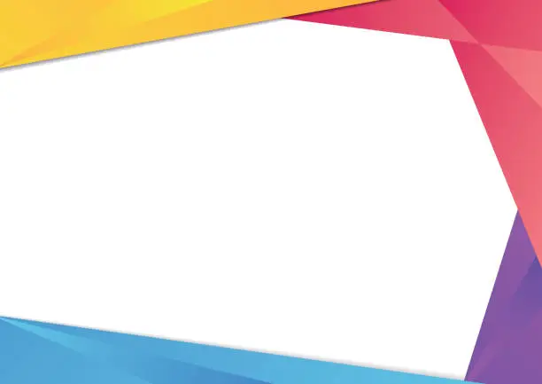 Vector illustration of Colorful triangle frame border