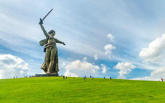 Motherland monument in Stalingrad. February 23, May 9, Victory Day