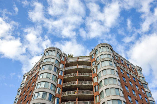 istock Modern condo buildings with huge windows 845622728