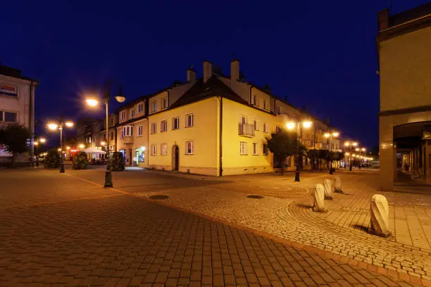 Photo of Rynek square in Zory after sunset