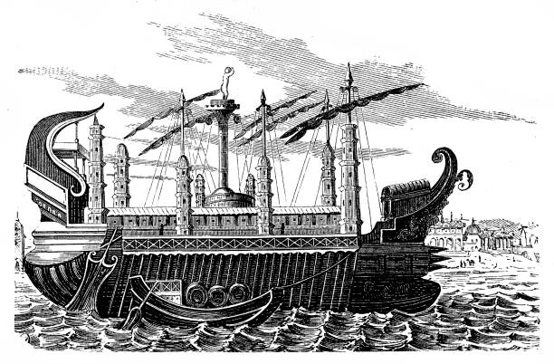 syracusia - ship africa egypt europe stock-grafiken, -clipart, -cartoons und -symbole