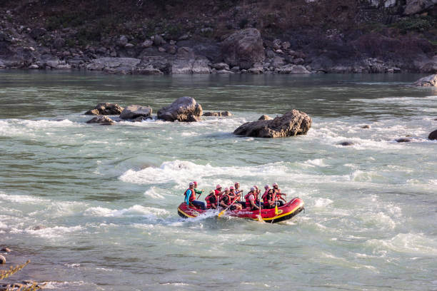 rafting at Rishikesh stock photo
