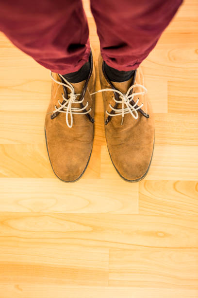 istock Above view of a man with black shoes 845643890