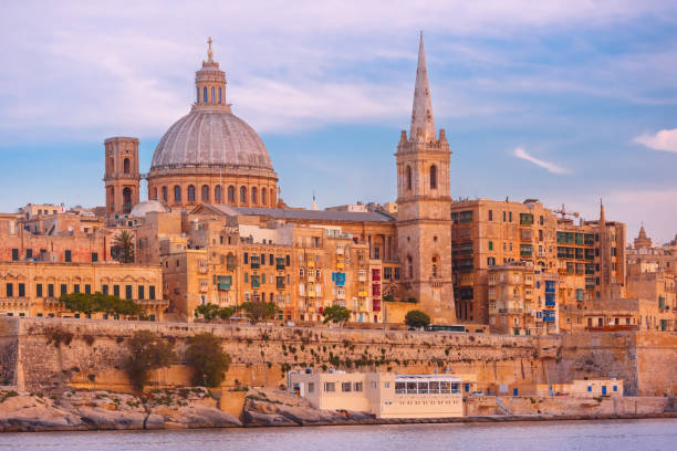 istock Valletta Skyline from Sliema at sunset, Malta 845646156