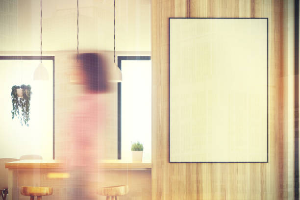 istock White and wooden kitchen bar, poster toned 845649284