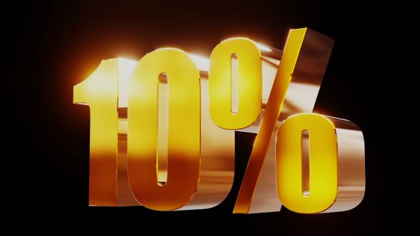 istock gold ten percent 10% 3d illustration 845649732