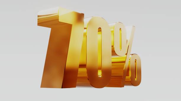 istock gold seventy percent 70% 3d illustration 845649862