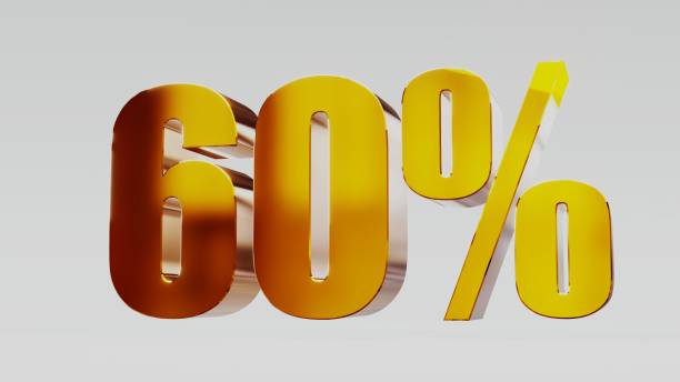 istock gold sixty percent 60% 3d illustration 845650124