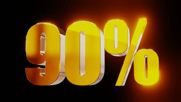 istock gold ninety percent 90% 3d illustration 845650298