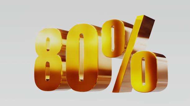 istock gold eighty percent 80% 3d illustration 845650416
