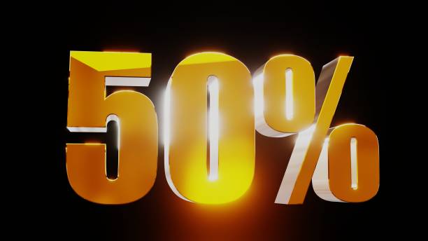 istock gold fifty percent 50% 3d illustration 845652710