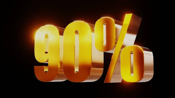 istock gold ninety percent 90% 3d illustration 845653068