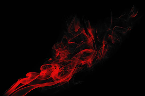 istock Red Smoke on black background, darkness concept 845653136