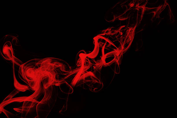 istock Red Smoke on black background, darkness concept 845653144