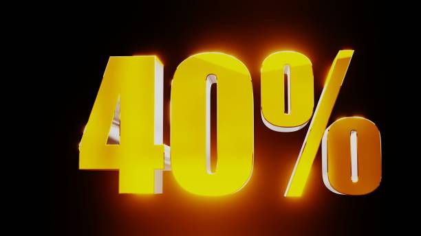 istock gold forty percent 40% 3d illustration 845653316