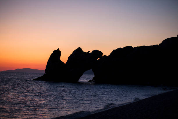 lalaria praia de skiathos - silhoute - fotografias e filmes do acervo