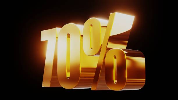 istock gold seventy percent 70% 3d illustration 845653464