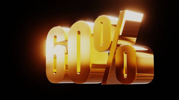 istock gold sixty percent 60% 3d illustration 845654072