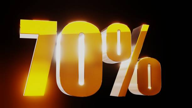 istock gold seventy percent 70% 3d illustration 845654562