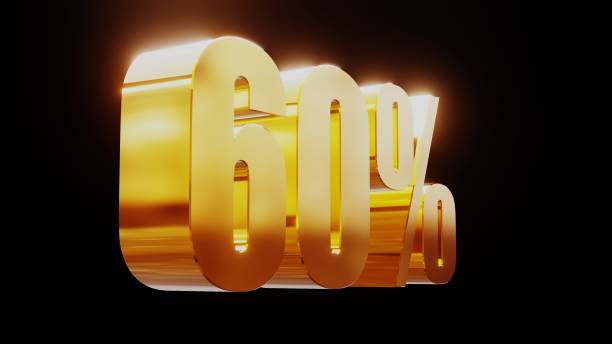 istock gold sixty percent 60% 3d illustration 845654904