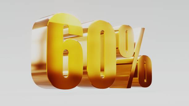 istock gold sixty percent 60% 3d illustration 845655102