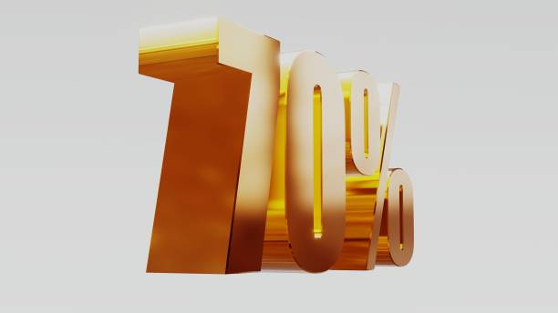 istock gold seventy percent 70% 3d illustration 845659784