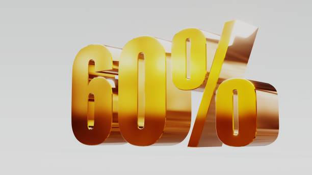 istock gold sixty percent 60% 3d illustration 845659876