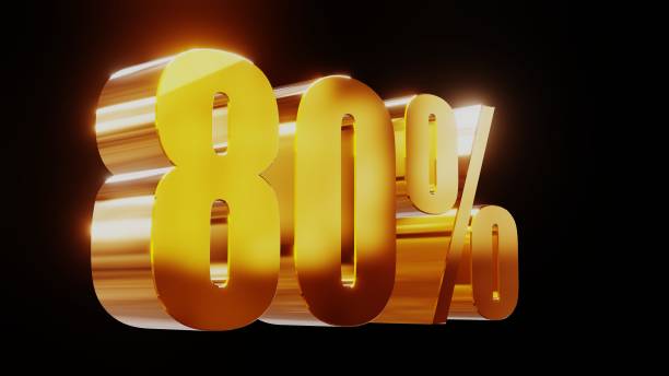 istock gold eighty percent 80% 3d illustration 845660228