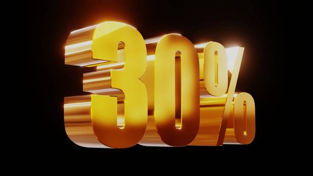 istock gold thirty percent 30% 3d illustration 845660676