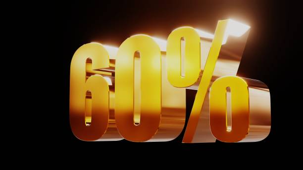 istock gold sixty percent 60% 3d illustration 845663034