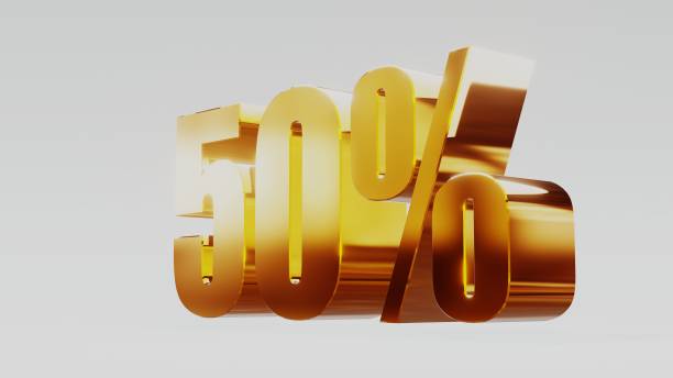 istock gold fifty percent 50% 3d illustration 845663308