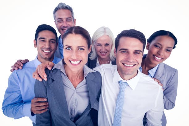 istock Happy business people looking at camera 845663894