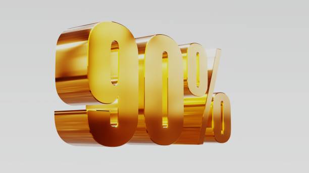 istock gold ninety percent 90% 3d illustration 845666152