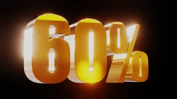 istock gold sixty percent 60% 3d illustration 845666850