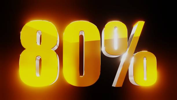 istock gold eighty percent 80% 3d illustration 845667090