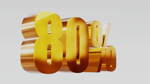 istock gold eighty percent 80% 3d illustration 845667298