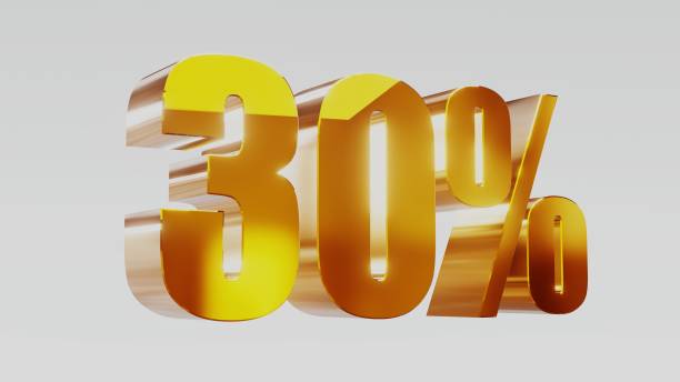 istock gold thirty percent 30% 3d illustration 845669484