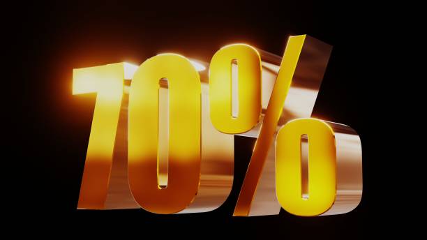 istock gold seventy percent 70% 3d illustration 845670048