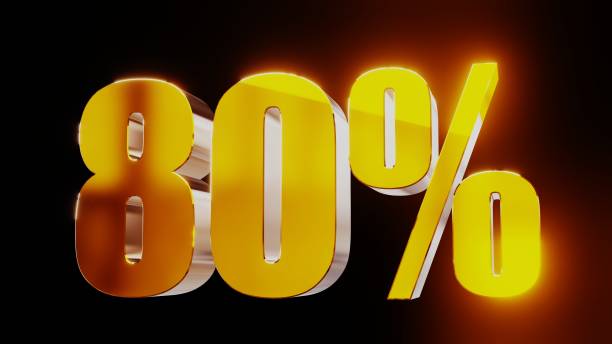 istock gold eighty percent 80% 3d illustration 845672846