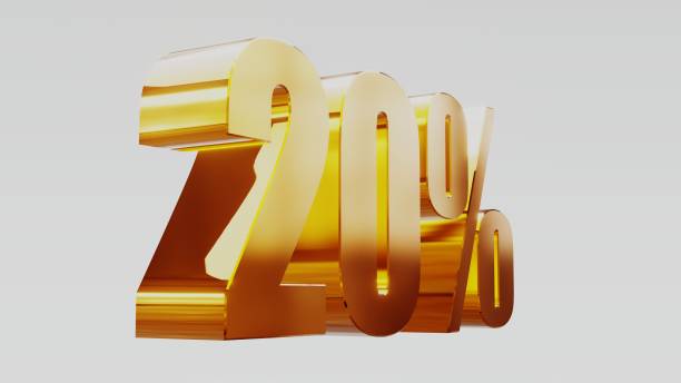 istock gold twenty percent 20% 3d illustration 845673200