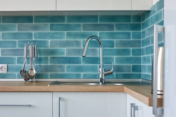 istock Modern white kitchen furniture 845673382