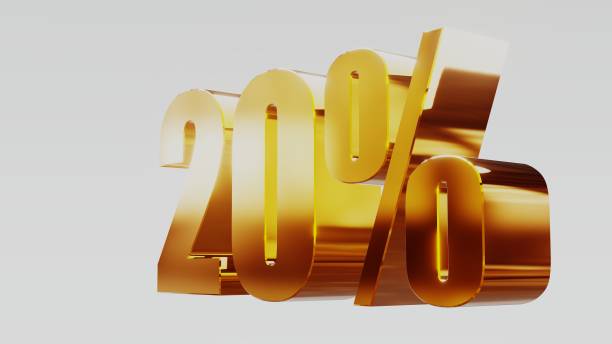 istock gold twenty percent 20% 3d illustration 845673400