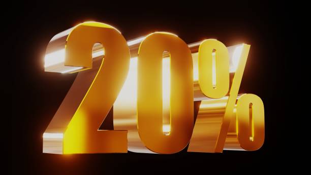 istock gold twenty percent 20% 3d illustration 845673640
