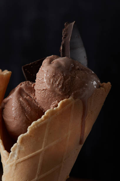 istock Delicious ice cream In waffle cone 845678104